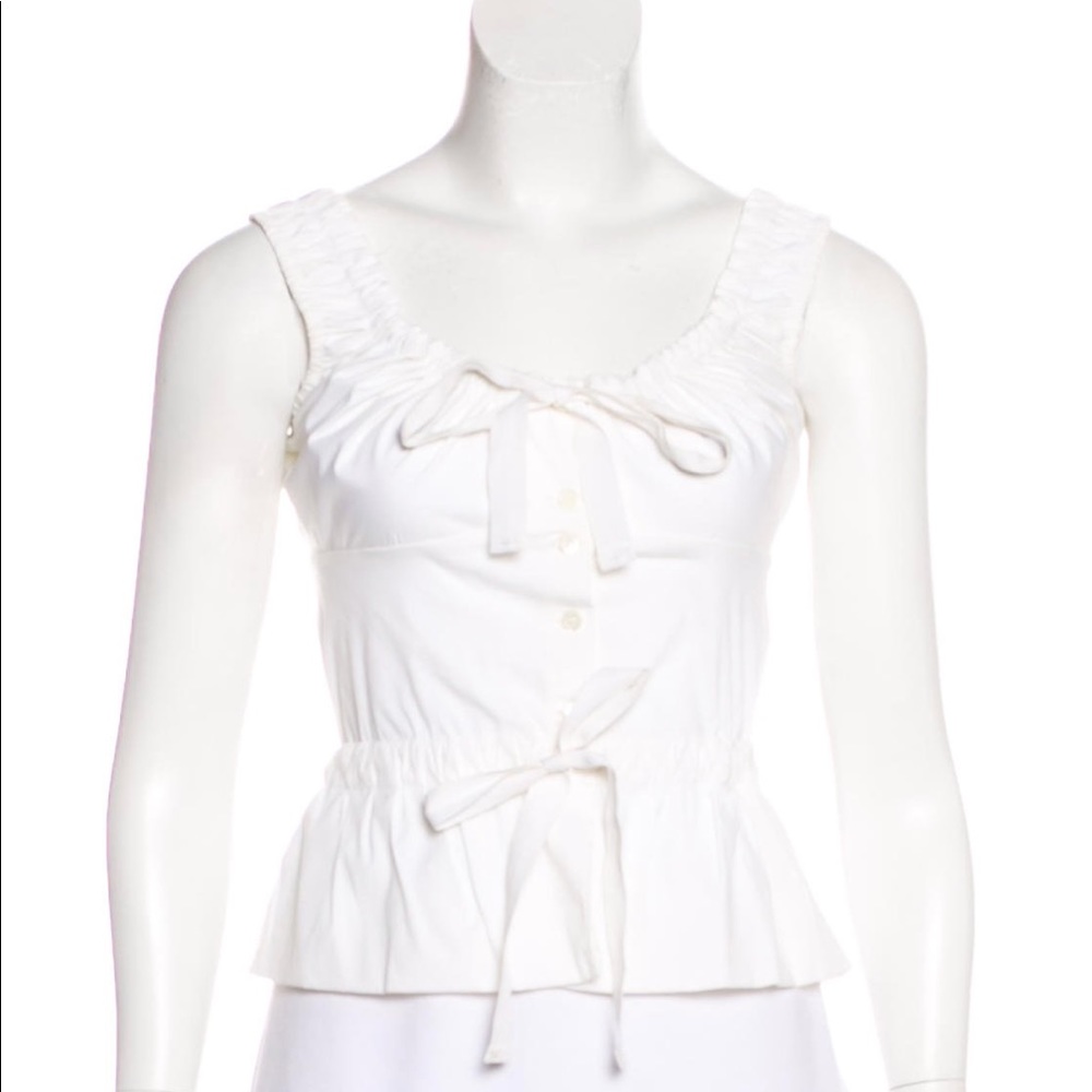 Prada Sleeveless Button-Up Top